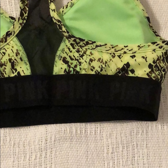 NWT VS Pink Sports Bra Neon Green - S - Picture 3 of 4